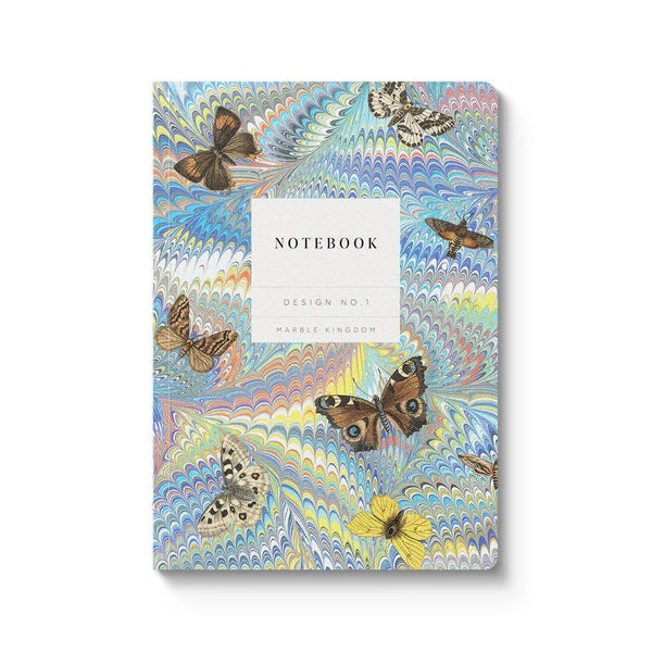 Marble Butterfly Blue Premium Paperback Notebook (A5) - Hauslife