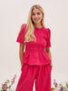 Marina Pink Gingham Peplum Top - Hauslife