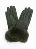Maya Faux Fur Cuff Gloves - Khaki, PU - Hauslife