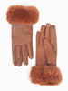 Maya Faux Fur Cuff Gloves - Tan, PU - Hauslife