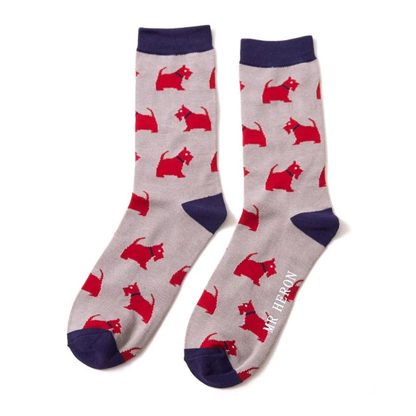 Men's Bamboo Socks - Grey Westie Dogs - Hauslife