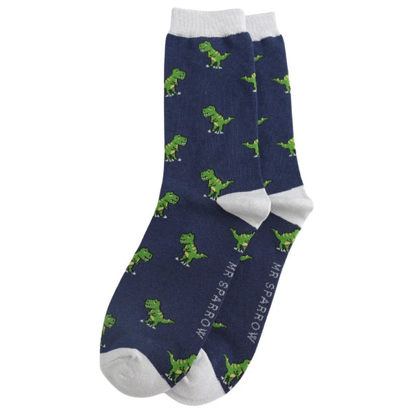 Men's Bamboo Socks - Navy Dinosaurs - Hauslife