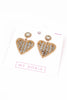 Metallic Sequin Heart Earrings - Hauslife