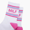 MILF Organic Cotton Sports Socks in White - Hauslife