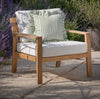 Millie Ruffle Striped Outdoor Cushion Green - Hauslife