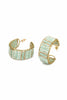 Mint and Gold Beaded Hoop Earrings - Hauslife