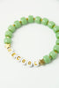 MINT GREEN BEADED BE COOL LETTER BRACELET - Hauslife