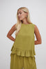 Monica Olive Green Ruffle Hem Top - Hauslife