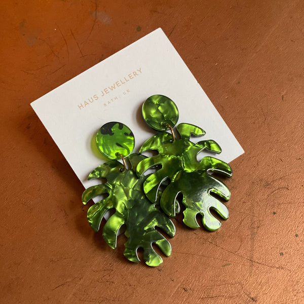 Monstera Resin Earrings - Hauslife