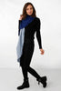 Navy Blue Light Blue Two Tone Colourblock Heavyweight Scarf - Hauslife
