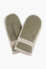 Orla Khaki Borg Trim Mittens - Hauslife