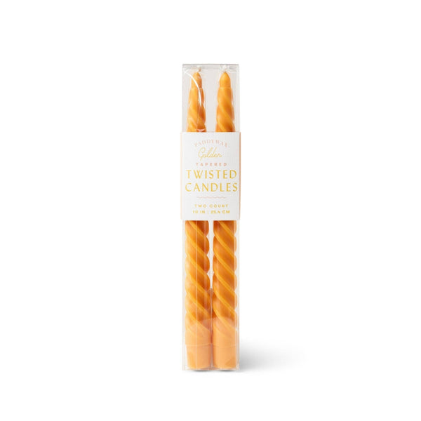 Paddywax Twisted Taper Candles - Golden (Pack of 2) - Hauslife