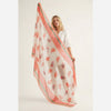 Paisley Print & Leaf Lightweight Cotton Scarf in Orange - Hauslife