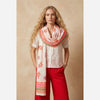Paisley Print & Leaf Lightweight Cotton Scarf in Orange - Hauslife
