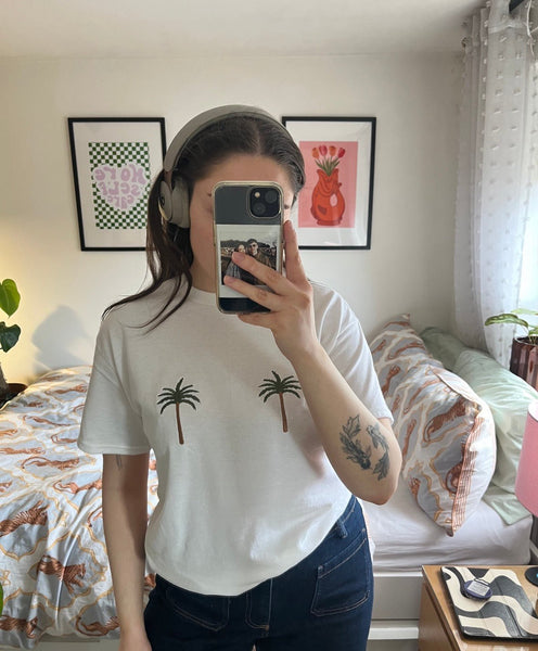 Palm Tree Embroidered T-Shirt - Hauslife