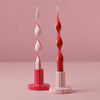 Pink and Red Candle Holder Pair - Hauslife