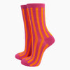 Pink & Orange Stripe Glitter Socks - Hauslife