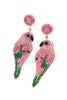 Pink Parrot Beaded Earrings - Hauslife
