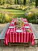 Pink Stripe Handblock Tablecloth - Hauslife