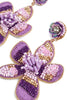 PURPLE FLOWER BEADED EARRINGS - Hauslife