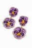 Purple Pansy Beaded Flower Earrings - Hauslife