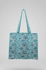 Quilted Cotton Tote Bag – Porto Blue Floral Print - Hauslife