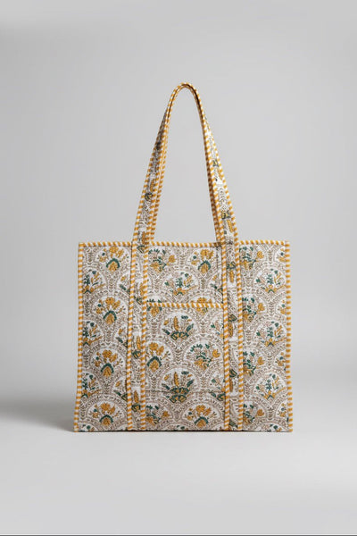 Quilted Cotton Tote Bag – Porto Pink Floral Print - Hauslife