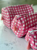 Quilted Cotton Washbag - Pink Gingham - Hauslife