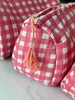 Quilted Cotton Washbag - Pink Gingham - Hauslife