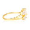 Rainbow Moonstone & Cubic Zirconia 18K Gold Ring - Hauslife