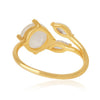 Rainbow Moonstone & Cubic Zirconia 18K Gold Ring - Hauslife