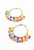RAINBOW ROUND BEADED HOOP EARRINGS - Hauslife