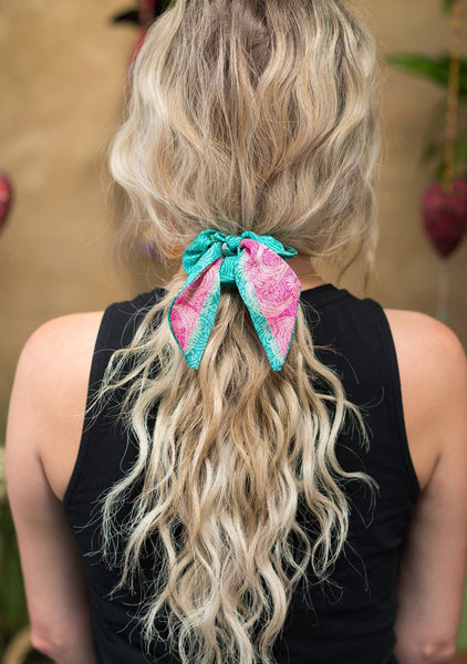 Recycled Sari Scrunchie With Tie - Hauslife