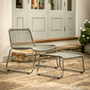 Rope Garden Lounge Chair with Footstool – Outdoor Relaxing Chair - Hauslife