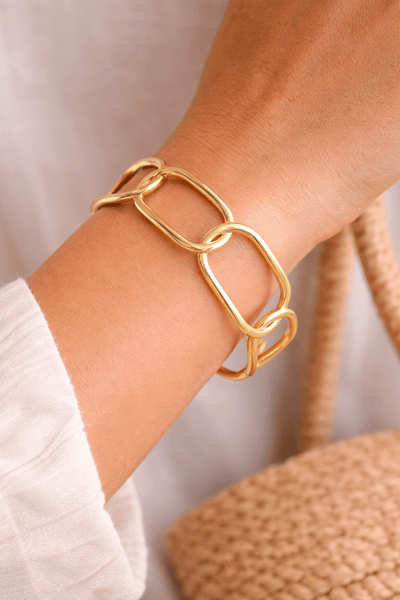 Sculpted Link Statement Bangle - Hauslife