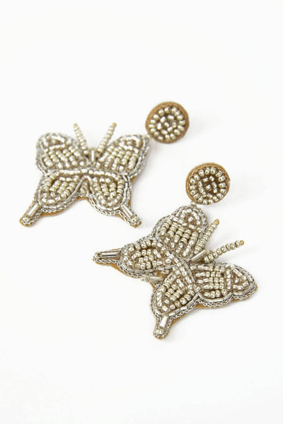 SILVER BEADED BUTTERFLY DROPS - Hauslife