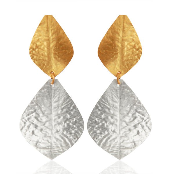 Silver & Gold Leaf Earrings - Hauslife