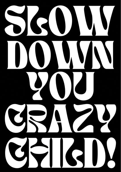 Slow Down You Crazy Child Print - Hauslife