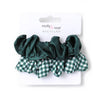 Small - Card of 2 Bottle Green scrunchies. Dia.8cm - Hauslife