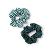 Small - Card of 2 Bottle Green scrunchies. Dia.8cm - Hauslife