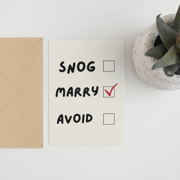 Snog marry avoid 5x7 card - Hauslife