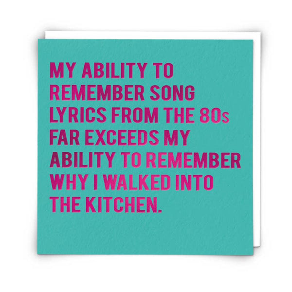 Song Lyrics Greetings Card - Hauslife