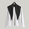 Striped Wool Blend Light Weight Triangle Neck Scarf - Hauslife