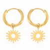 Sun Pendant Huggie Earrings - Hauslife
