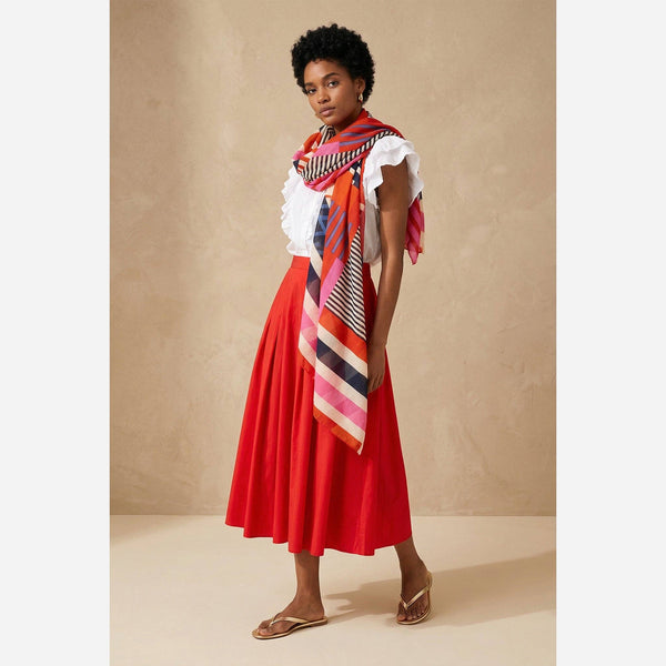 Sunset Geometry Cotton Scarf - Hauslife