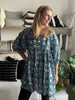 Teal Handblock Mini Dress - Hauslife
