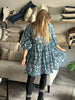 Teal Handblock Mini Dress - Hauslife