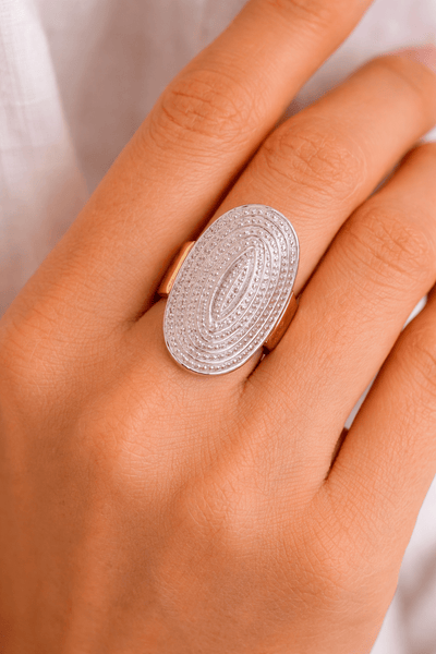 Textured Oval Statement Ring - Hauslife