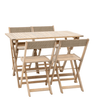 Walcot Acacia Folding Dining Set – Space - Saving 4 Seat Garden Table & Chairs - Hauslife