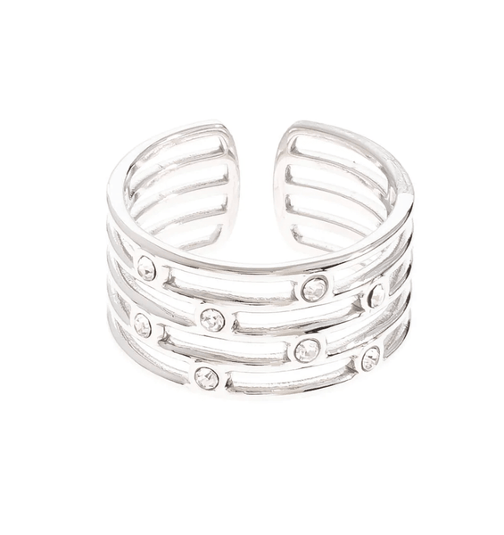 Wide Adjustable CZ Ring - Hauslife